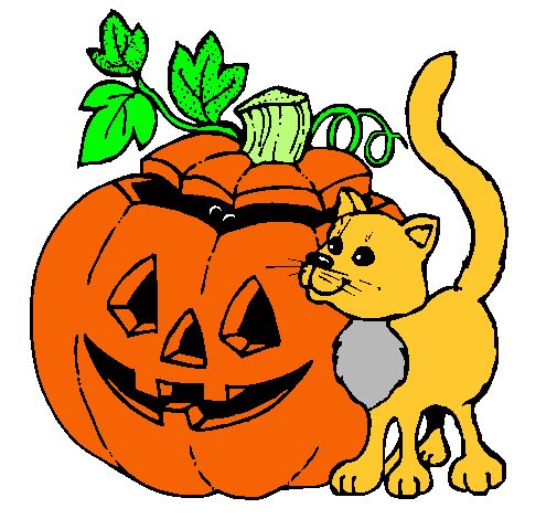 Calabaza y gato