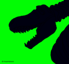 Dibujo Esqueleto tiranosaurio rex pintado por andi