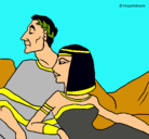 Dibujo César y Cleopatra pintado por memo
