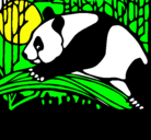 Dibujo Oso panda comiendo pintado por lauravalentinaavilezbe