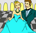 Dibujo Princesa y príncipe en el baile pintado por P.R