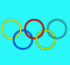 Dibujo Anillas de los juegos olimpícos pintado por yuri