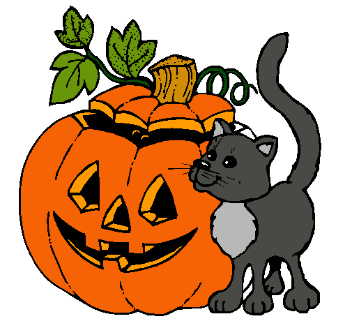 Calabaza y gato