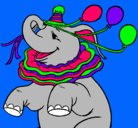 Dibujo Elefante con 3 globos pintado por karely