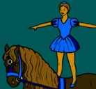 Dibujo Trapecista encima de caballo pintado por luisitothebest