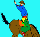 Dibujo Vaquero en caballo pintado por enzo