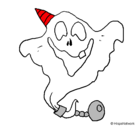 Dibujo Fantasma con sombrero de fiesta pintado por juanc