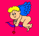 Dibujo Cupido pintado por karla