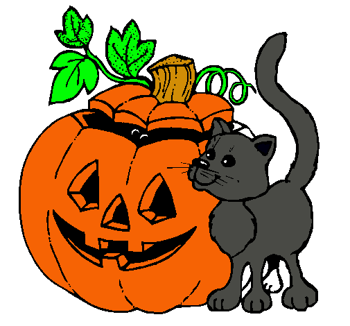 Calabaza y gato