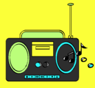 Dibujo Radio cassette 2 pintado por ABRAHAM