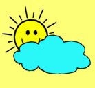 Dibujo Sol y nube pintado por margarita