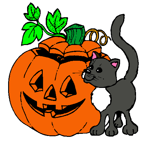 Calabaza y gato