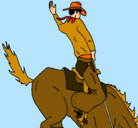 Dibujo Vaquero en caballo pintado por CARÜ