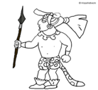 Dibujo Guerrero con lanza pintado por elen