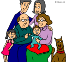 Dibujo Familia pintado por familias