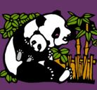 Dibujo Mama panda pintado por sebita