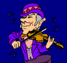 Dibujo Duende tocando el violín pintado por irene