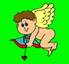 Dibujo Cupido pintado por zaritajajajaja