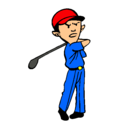 Dibujo Jugador de golf pintado por golf