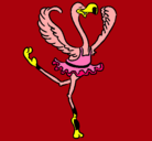 Dibujo Avestruz en ballet pintado por julianaduquino