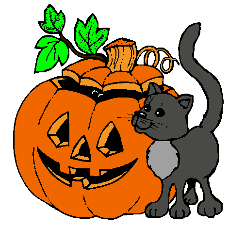 Calabaza y gato