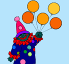Dibujo Payaso con globos pintado por tania