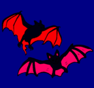 Dibujo Un par de murciélagos pintado por coral