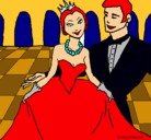 Dibujo Princesa y príncipe en el baile pintado por jorge