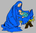 Dibujo Nacimiento del niño Jesús pintado por moises