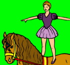 Dibujo Trapecista encima de caballo pintado por nerea