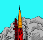 Dibujo Lanzamiento cohete pintado por manel