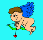 Dibujo Cupido pintado por waleskita