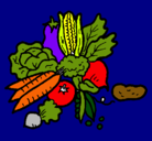 Dibujo verduras pintado por anaaaa