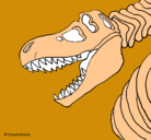 Dibujo Esqueleto tiranosaurio rex pintado por frida