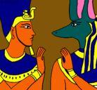 Dibujo Ramsés y Anubis pintado por antonio
