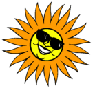 Dibujo Sol con gafas de sol pintado por moises