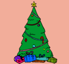 Dibujo Abeto con adornos navideños pintado por martaelena