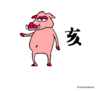 Dibujo Cerdo  pintado por DM