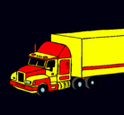 Dibujo Camión tráiler pintado por trailer