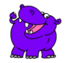 Dibujo Hipopótamo pintado por jlza