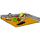 Dibujo Lucha en el ring pintado por damian