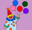 Dibujo Payaso con globos pintado por yanellylagunas