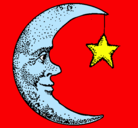 Dibujo Luna y estrella pintado por SARITA