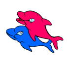Dibujo Delfines pintado por antonela