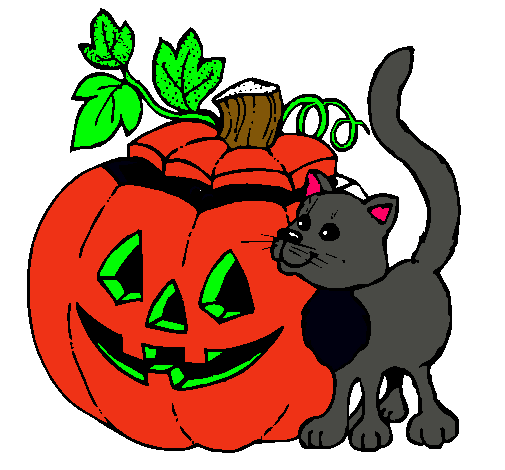 Calabaza y gato