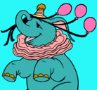 Dibujo Elefante con 3 globos pintado por lourdesblanch