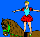Dibujo Trapecista encima de caballo pintado por iker
