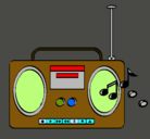 Dibujo Radio cassette 2 pintado por petita