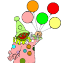 Dibujo Payaso con globos pintado por polmk