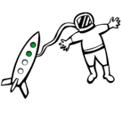 Dibujo Cohete y astronauta pintado por pouhgggggyyuuuuuuuuuuuuu